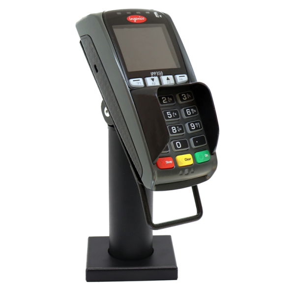 Max Michel Halterung f&uuml;r Ingenico iPP350, eckige Abdeckung, Standfuss Pole 180 mm