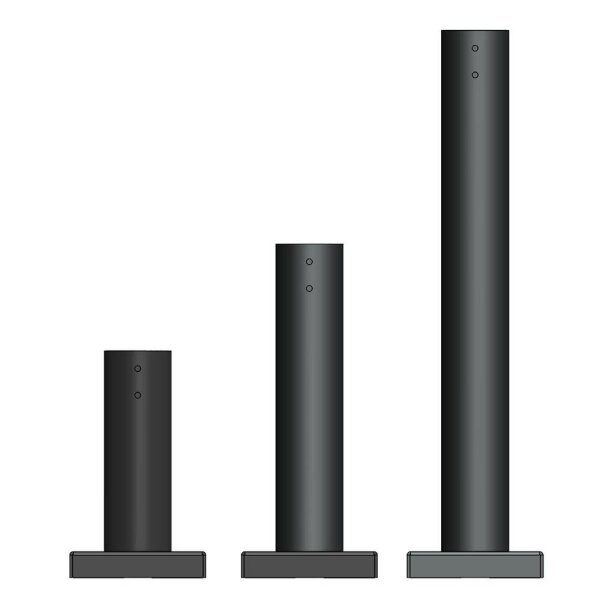 Max Michel Standfu&szlig;, ohne Gelenk, eckige Abdeckung, Standrohr 180 mm
