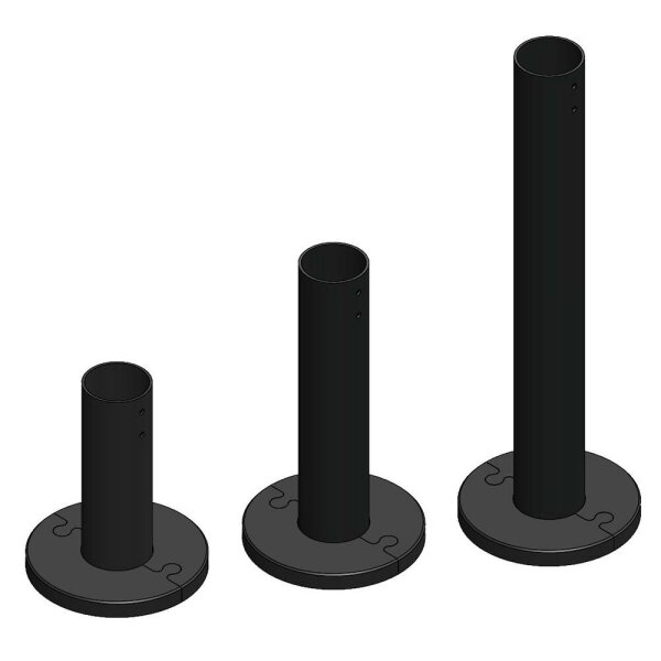 Max Michel Standfu&szlig;, ohne Gelenk, runde Abdeckung, Standrohr 120 mm
